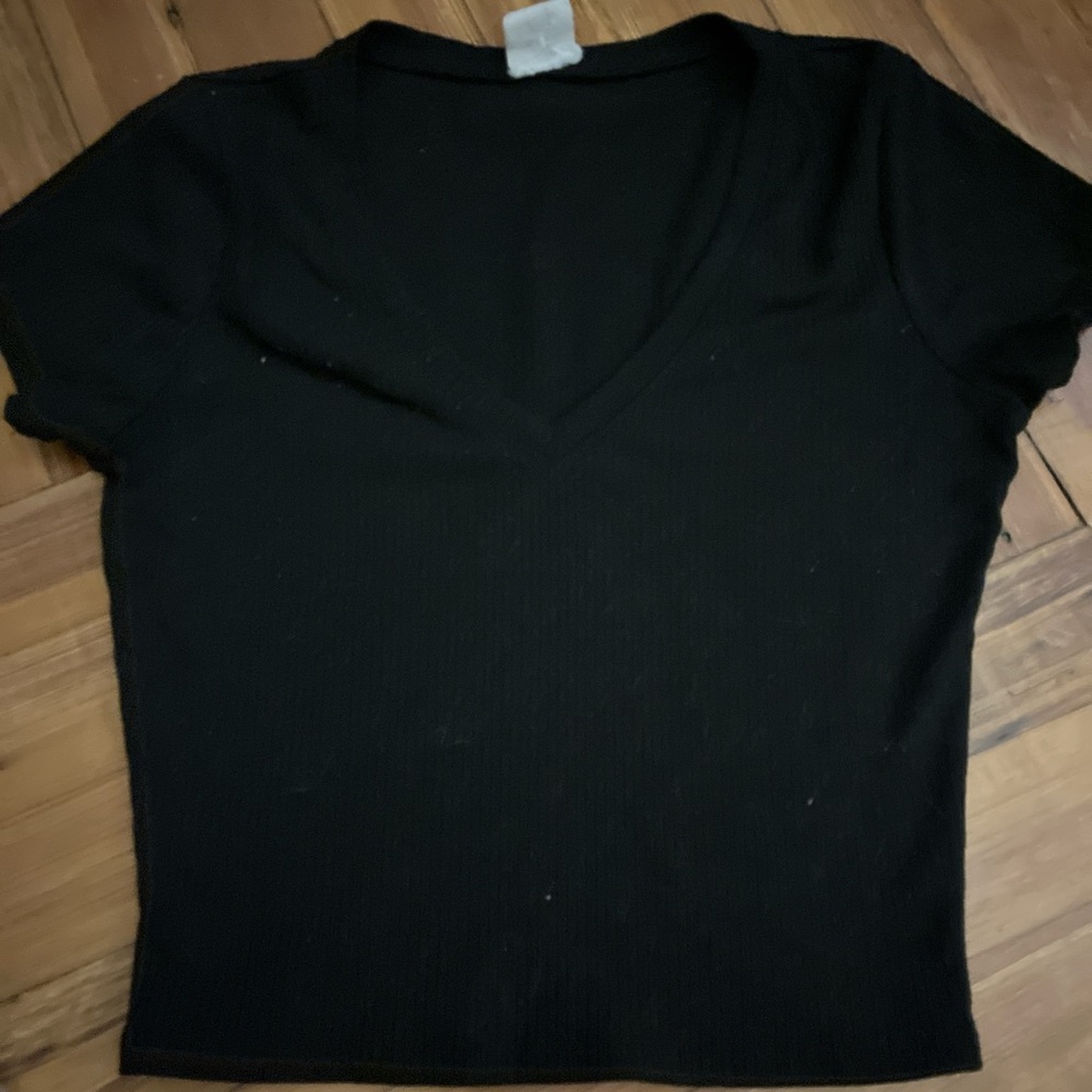 Elegant Black V-Neck Women's Tee